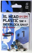 Застежка с Пластиковой Головкой Wonder L HEAD PLASTIC sw+interlock snap sea power, size #3, 12кг 5шт/уп