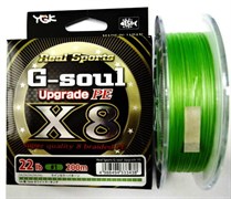 Леска Плетёная YGK G-soul Upgrade PE X8 200м #3 50lb green/white