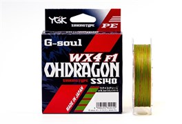 Леска Плетёная YGK G-soul Ohdragon WX4-F1 PE Sinking Type 150м #2.5 32lb green/red