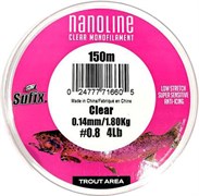 Леска Sufix Nanoline Trout 150м прозрачная 0,14мм 1.8кг