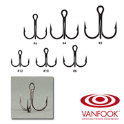 Крючки Тройные Vanfook DT-55B Extra Sharp Treble Hook Short Heavy Wire #1/0 6шт/уп