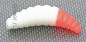 Мягкая приманка Neon 68 Maggot 3.5см 10шт/уп Сыр Белый-Красный