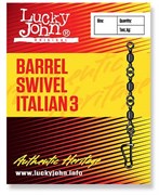 Вертлюжок-застёжка Lucky John Barrel Swivel Italian 3 10кг LJ5035-007 10шт/уп