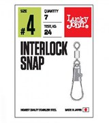 Вертлюжки-застежки Lucky John Interlock Snap 24кг 7шт/уп LJP5118-004