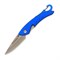 Нож Kosadaka складной 19,2/12,4см 72,8гр синяя рукоятка с карабином - фото 37201